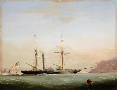 Vapor de paletas en Plymouth Sound frente a Mount Edgecombe, 1841 de Nicholas Matthews Condy